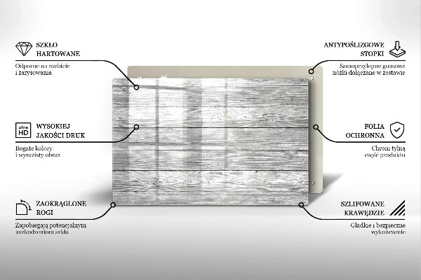 Piastra in vetro per candele tombali con motivo di vecchie assi di legno