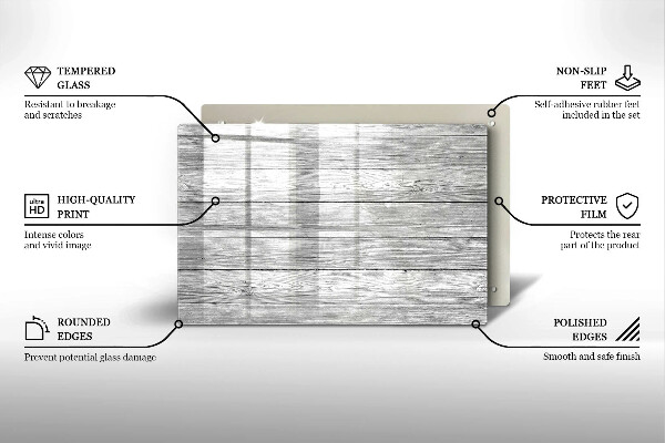 Piastra in vetro per candele tombali con motivo di vecchie assi di legno