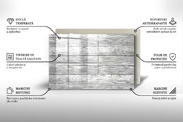 Piastra in vetro per candele tombali con motivo di vecchie assi di legno