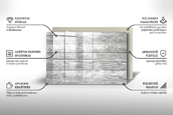Piastra in vetro per candele tombali con motivo di vecchie assi di legno