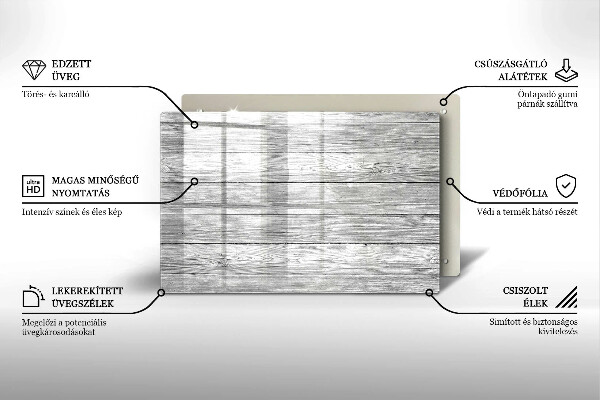 Piastra in vetro per candele tombali con motivo di vecchie assi di legno