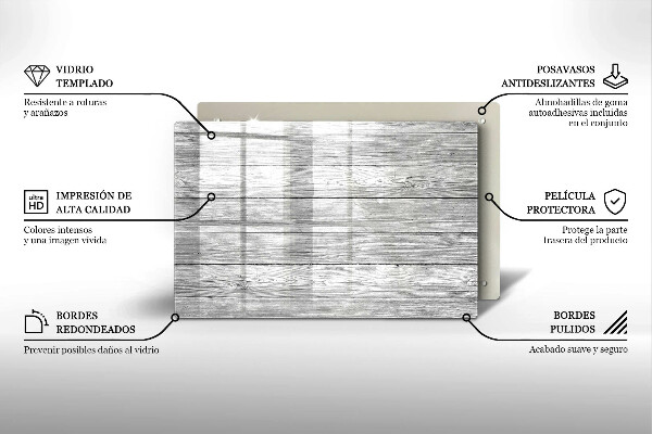 Piastra in vetro per candele tombali con motivo di vecchie assi di legno