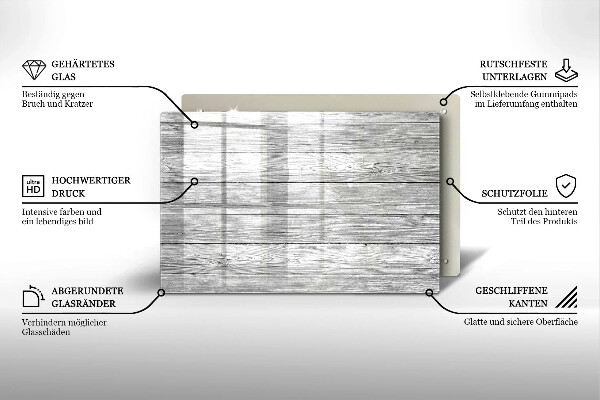 Piastra in vetro per candele tombali con motivo di vecchie assi di legno
