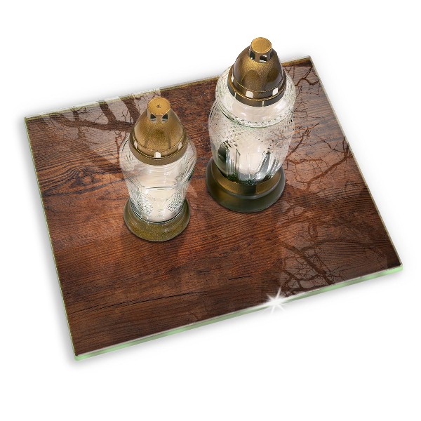 Piatto per candele in legno scuro