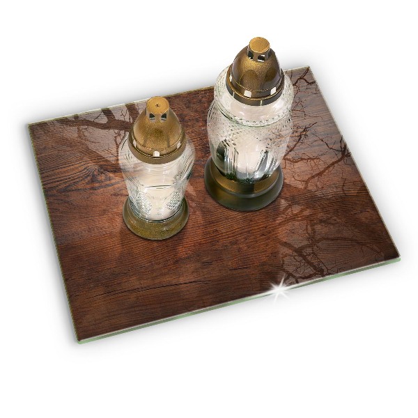 Piatto per candele in legno scuro