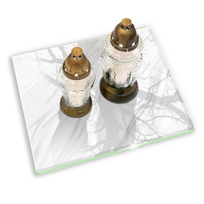 Piatto per candele con finitura in marmo delicato