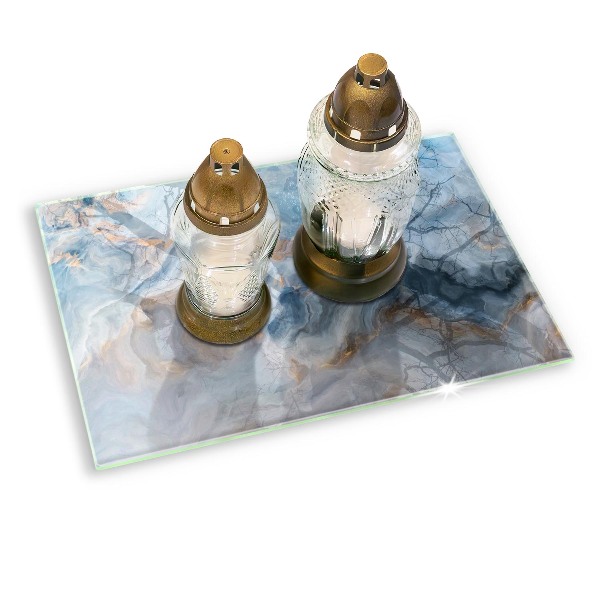 Piastra in vetro per candele tombali con texture effetto marmo