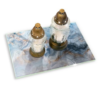 Piastra in vetro per candele tombali con texture effetto marmo