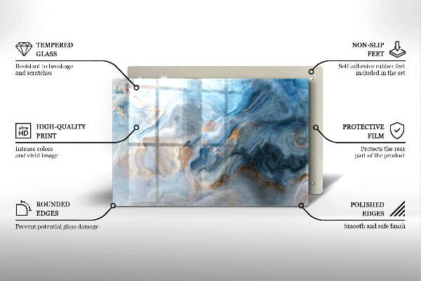 Piastra in vetro per candele tombali con texture effetto marmo