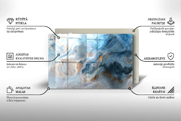 Piastra in vetro per candele tombali con texture effetto marmo