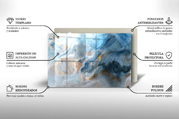 Piastra in vetro per candele tombali con texture effetto marmo