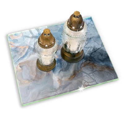 Piastra in vetro per candele tombali con texture effetto marmo