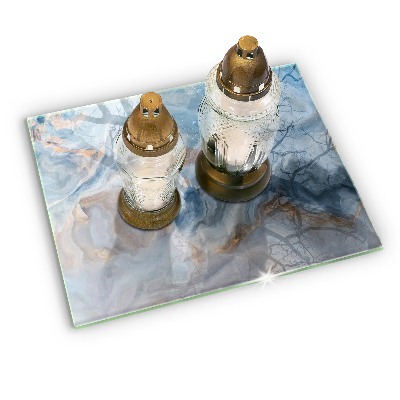 Piastra in vetro per candele tombali con texture effetto marmo