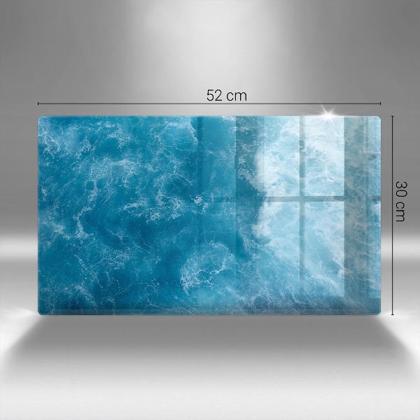 Piastra in vetro per candele tombali con motivo acqua blu