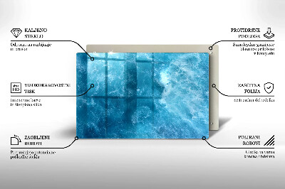 Piastra in vetro per candele tombali con motivo acqua blu