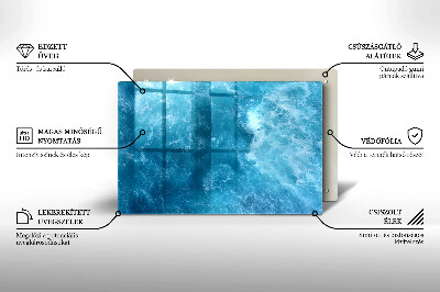 Piastra in vetro per candele tombali con motivo acqua blu