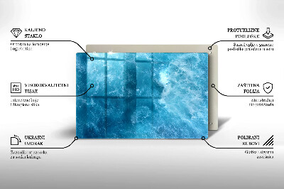 Piastra in vetro per candele tombali con motivo acqua blu