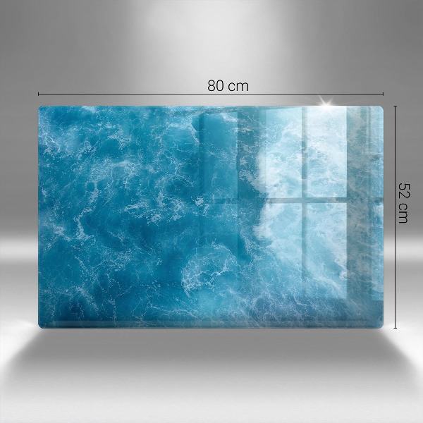 Piastra in vetro per candele tombali con motivo acqua blu