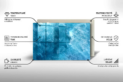 Piastra in vetro per candele tombali con motivo acqua blu