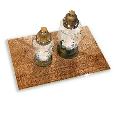 Piatto per candele con finitura a texture effetto pannello in legno