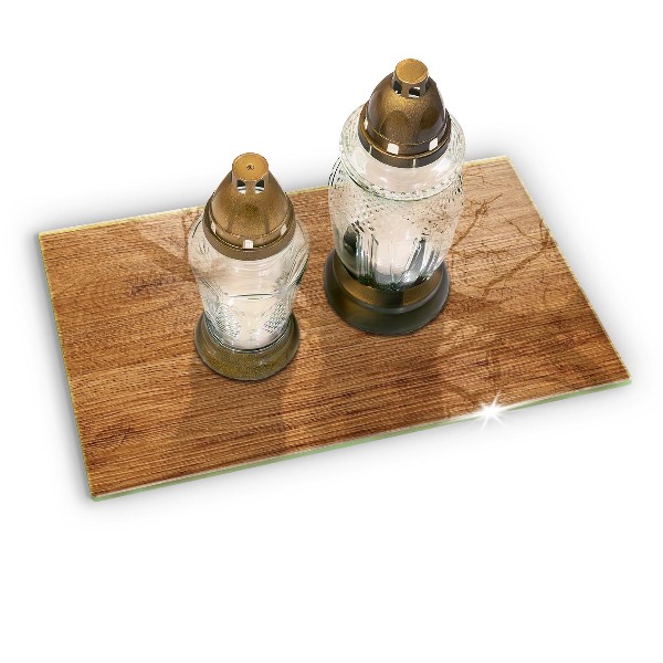 Piatto per candele con finitura a texture effetto pannello in legno