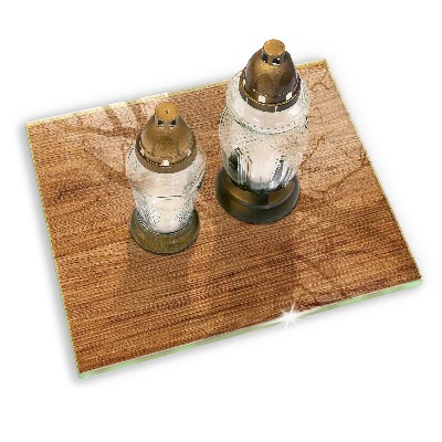 Piatto per candele con finitura a texture effetto pannello in legno