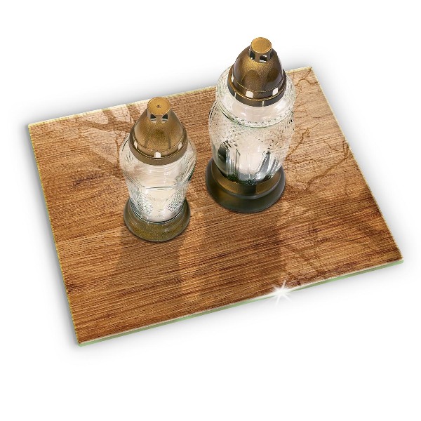 Piatto per candele con finitura a texture effetto pannello in legno