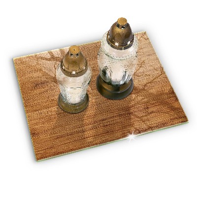 Piatto per candele con finitura a texture effetto pannello in legno