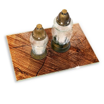 Piastra in vetro per candele tombali con struttura in legno