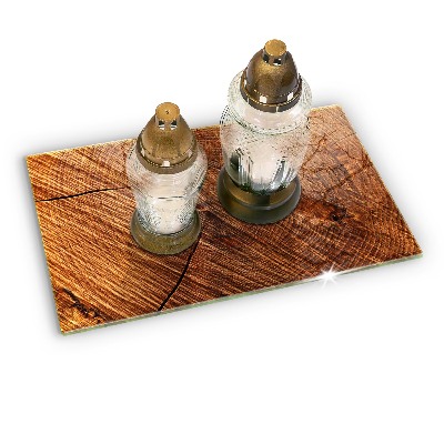 Piastra in vetro per candele tombali con struttura in legno