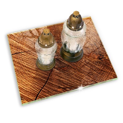 Piastra in vetro per candele tombali con struttura in legno