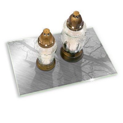 Piatto per candele con motivo a texture metallica