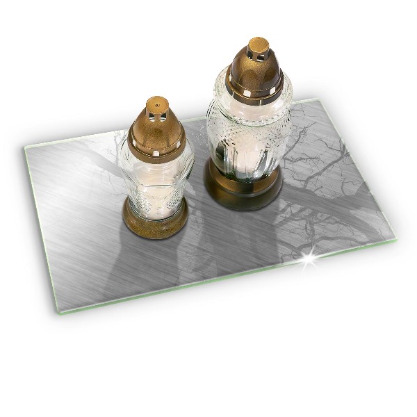 Piatto per candele con motivo a texture metallica