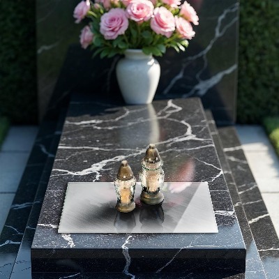 Piatto per candele con motivo a texture metallica