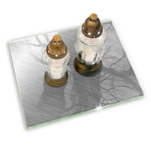 Piatto per candele con motivo a texture metallica