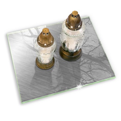 Piatto per candele con motivo a texture metallica