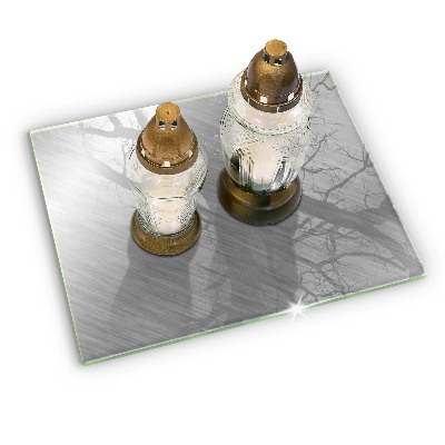 Piatto per candele con motivo a texture metallica