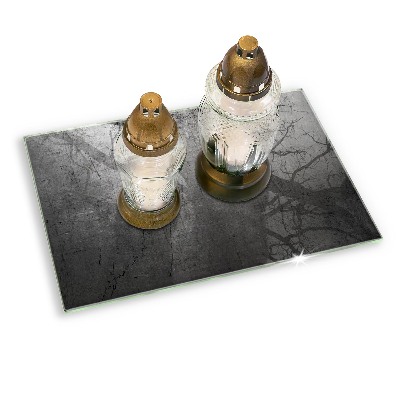 Piastra in vetro per candele tombali con trattamento protettivo per il metallo