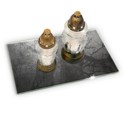 Piastra in vetro per candele tombali con trattamento protettivo per il metallo