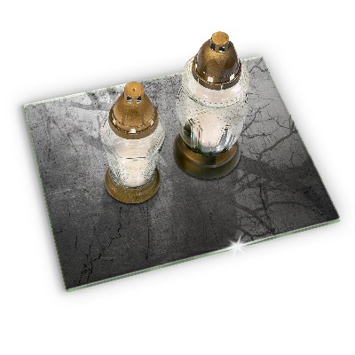 Piastra in vetro per candele tombali con trattamento protettivo per il metallo