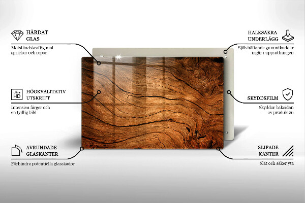 Piatto per candele con texture a effetto assi di legno