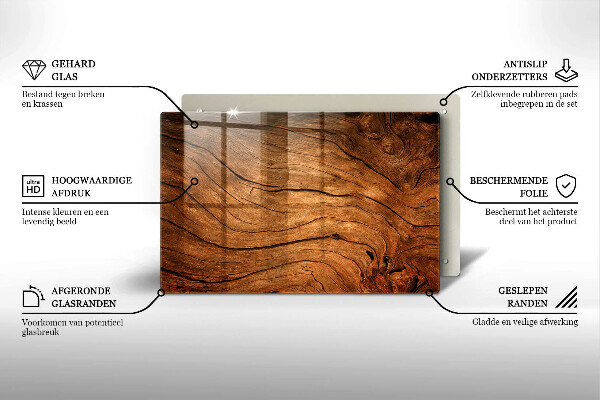 Piatto per candele con texture a effetto assi di legno