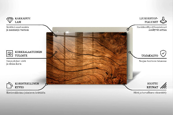 Piatto per candele con texture a effetto assi di legno