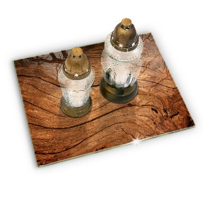 Piatto per candele con texture a effetto assi di legno