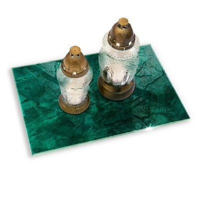 Piastra in vetro per candele tombali con decorazione a texture di sfondo in stile pietra