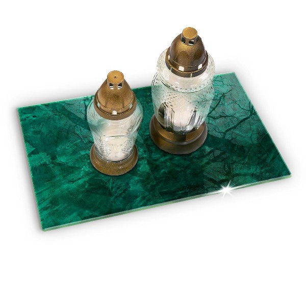 Piastra in vetro per candele tombali con decorazione a texture di sfondo in stile pietra