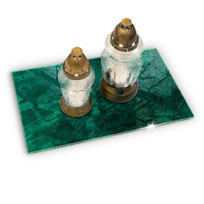 Piastra in vetro per candele tombali con decorazione a texture di sfondo in stile pietra