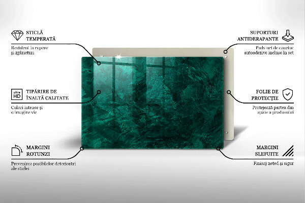 Piastra in vetro per candele tombali con decorazione a texture di sfondo in stile pietra