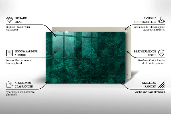 Piastra in vetro per candele tombali con decorazione a texture di sfondo in stile pietra