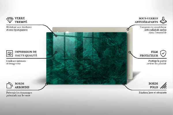 Piastra in vetro per candele tombali con decorazione a texture di sfondo in stile pietra